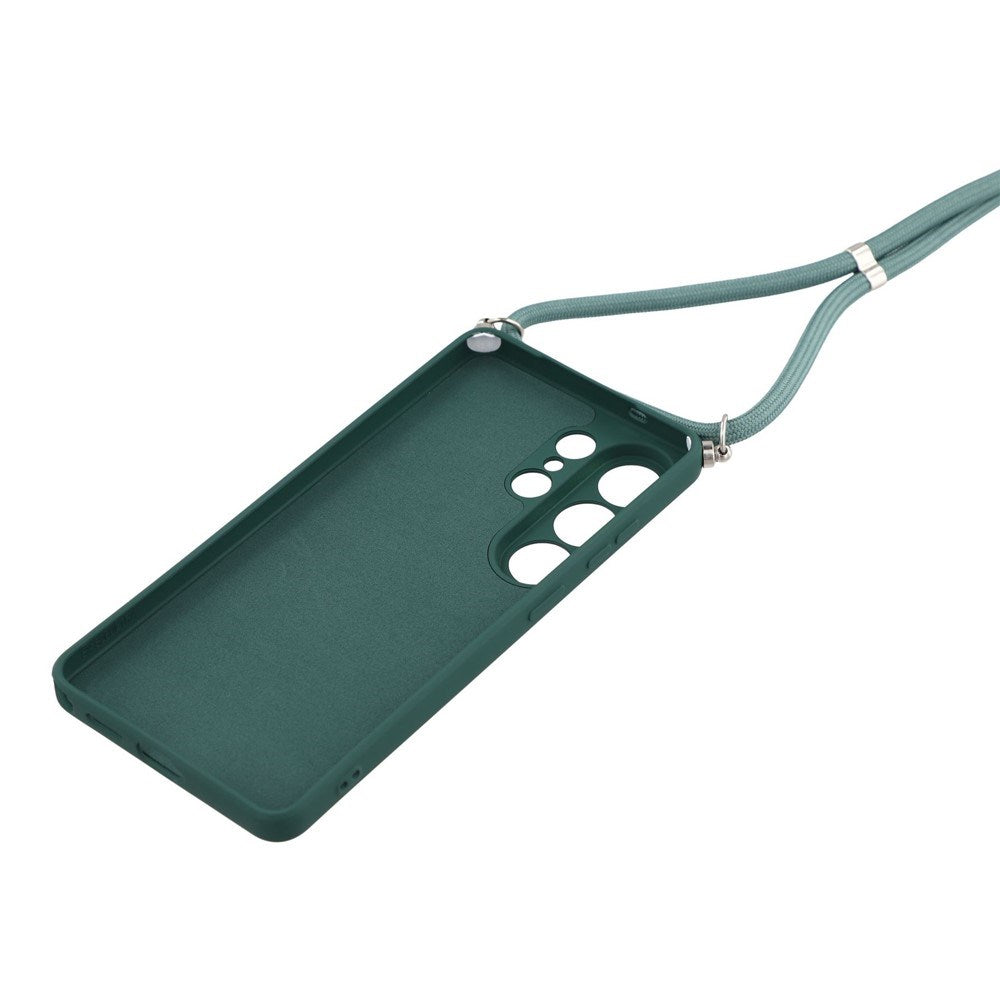 Samsung Galaxy S26 Ultra EIDERWOOD Lined Flexible Plastic Case w. Strap - Dark Green