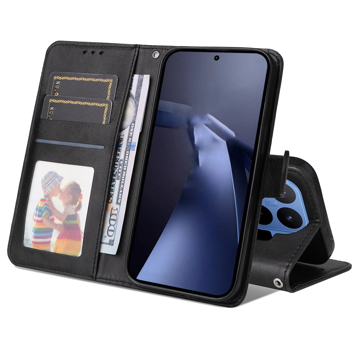 Xiaomi 17T Pro EIDERWOOD Faux Leather Flip Case with Strap - Black