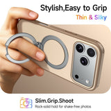 iPhone 18 Pro / 17 Pro EIDERWOOD Hybrid Plastic Case w. Rotating Kickstand - MagSafe Compatible - Beige