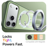 iPhone 18 Pro Max / 17 Pro Max EIDERWOOD Hybrid Plastic Case w. Rotating Kickstand - MagSafe Compatible - Green