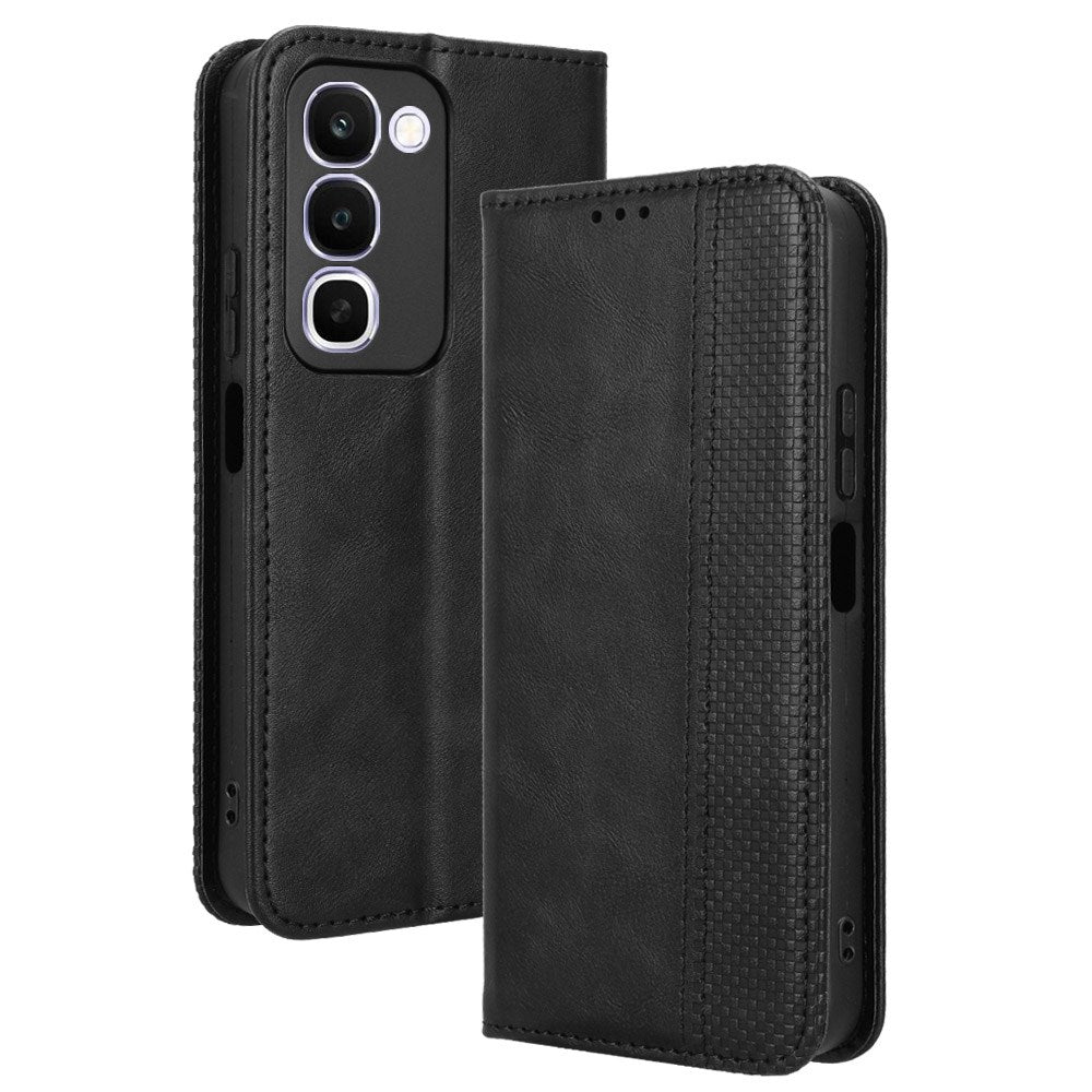 Realme C100 EIDERWOOD Faux Leather Flip Case with Card Holder & Stand Function - Black