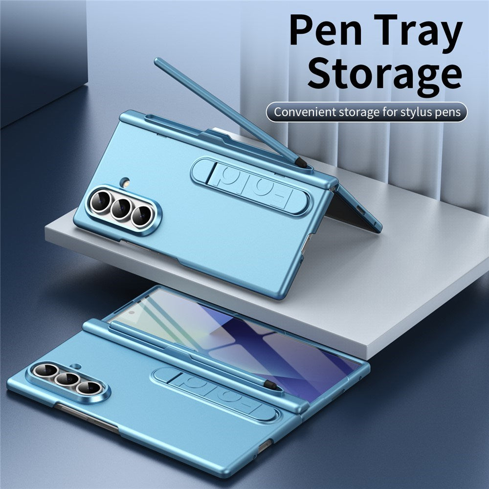 Samsung Galaxy Z Fold8 Hard Plastic Case with Screen Protector & Kickstand - Light Blue