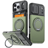 iPhone 18 Pro / 17 Pro EIDERWOOD Hybrid Tough Case with Card Holder & Cam Slider - MagSafe Compatible - Green