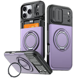 iPhone 18 Pro / 17 Pro EIDERWOOD Hybrid Tough Case with Card Holder & Cam Slider - MagSafe Compatible - Purple