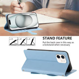 iPhone 12 / 12 Pro Flipcase with 3D Cat Ears - Card Holder & Stand Function - Blue