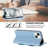 iPhone 14 / 13 Flipcase with 3D Cat Ears - Card Holder & Stand Function - Blue