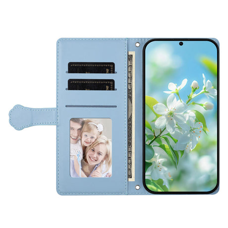 iPhone 16 Pro Flipcase with 3D Cat Ears - Card Holder & Stand Function - Blue