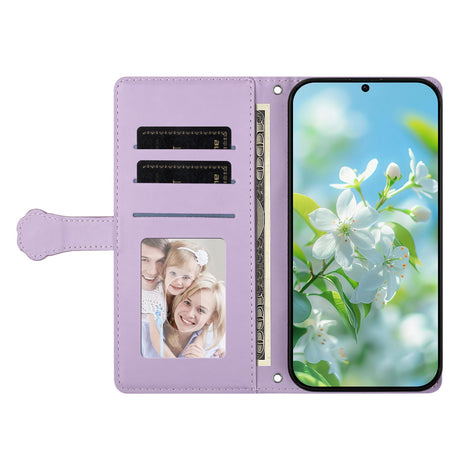 iPhone 16 Pro Flipcase with 3D Cat Ears - Card Holder & Stand Function - Purple