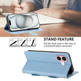 iPhone 16 Flipcase with 3D Cat Ears - Card Holder & Stand Function - Blue