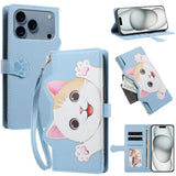 iPhone 18 Pro / 17 Pro Flipcase with 3D Cat Ears - Card Holder & Stand Function - Blue