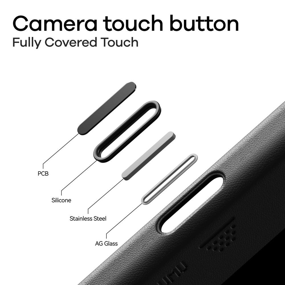 iPhone 17 Pro AULUMU Faux Leather Case - MagSafe Compatible - Black