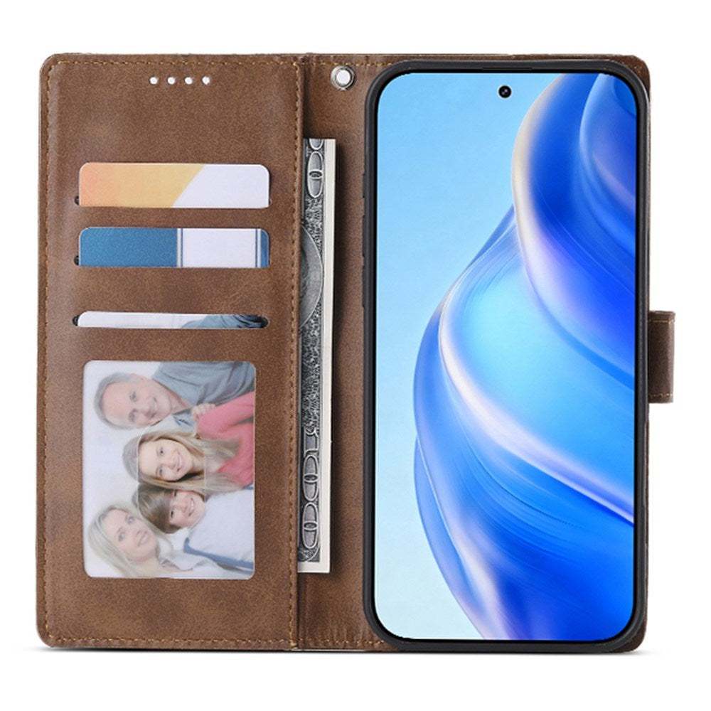 Motorola Moto G47 / G37 EIDERWOOD Leather Flip Cover with Wallet & Strap - Brown