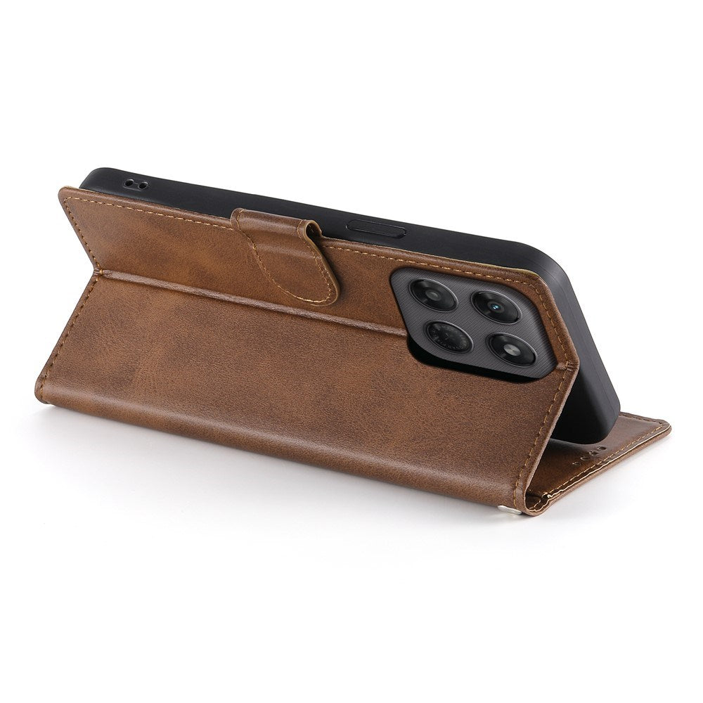 Motorola Moto G47 / G37 EIDERWOOD Leather Flip Cover with Wallet & Strap - Brown