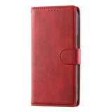 Motorola Moto G47 / G37 EIDERWOOD Leather Flip Cover with Wallet & Strap - Red