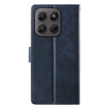Motorola Moto G47 / G37 EIDERWOOD Leather Flip Cover with Wallet & Strap - Blue