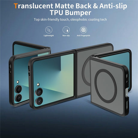 Samsung Galaxy Z Flip8 Matte Flexible Plastic Case - MagSafe Compatible - Black