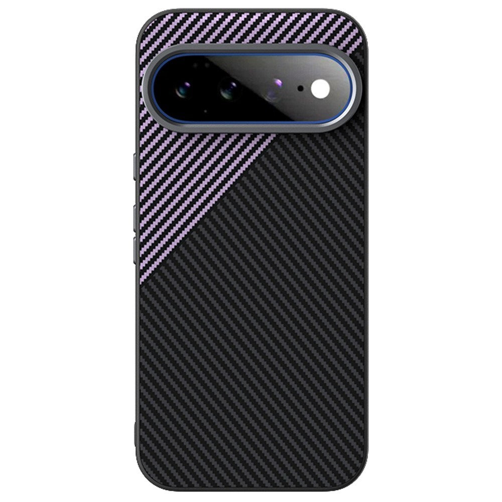 Google Pixel 11 Pro XL ABEEL Hybrid Case with Carbon Fiber Texture - Black / Purple