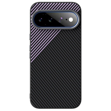 Google Pixel 11 Pro XL ABEEL Hybrid Case with Carbon Fiber Texture - Black / Purple