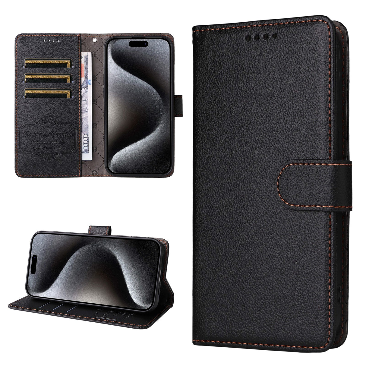 Motorola Edge 70 Pro EIDERWOOD Faux Leather Flip Case with Strap - Black