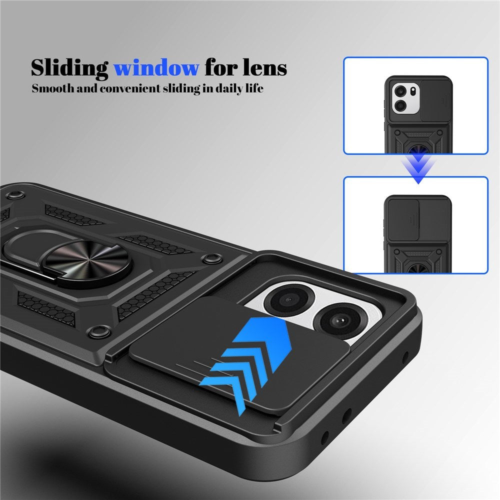 OnePlus Nord CE6 EIDERWOOD Hybrid Tough Case with Kickstand & Cam Slider - Black