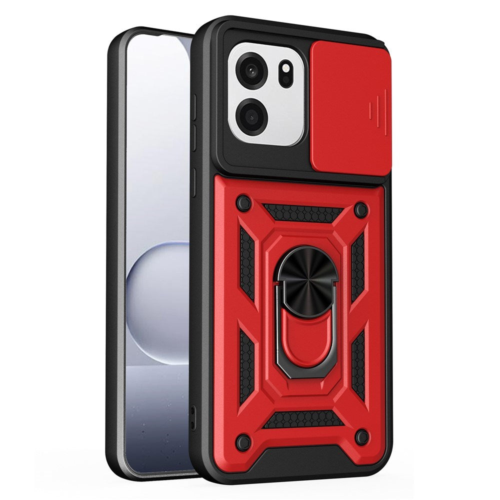 OnePlus Nord CE6 EIDERWOOD Hybrid Tough Case with Kickstand & Cam Slider - Red