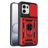 OnePlus Nord CE6 EIDERWOOD Hybrid Tough Case with Kickstand & Cam Slider - Red