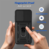 OnePlus Nord CE6 EIDERWOOD Hybrid Tough Case with Kickstand & Cam Slider - Red