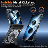 Samsung Galaxy Z Flip8 / Flip7 EIDERWOOD Tough Case with Built-in Kickstand - MagSafe Compatible - Black / Grey