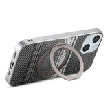 iPhone 14 / 13 EIDERWOOD Hybrid Plastic Gradient Case with Rotating Kickstand - MagSafe Compatible - Black