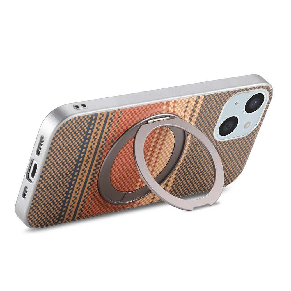 iPhone 14 / 13 EIDERWOOD Hybrid Plastic Gradient Case with Rotating Kickstand - MagSafe Compatible - Brown