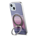iPhone 14 / 13 EIDERWOOD Hybrid Plastic Gradient Case with Rotating Kickstand - MagSafe Compatible - Purple