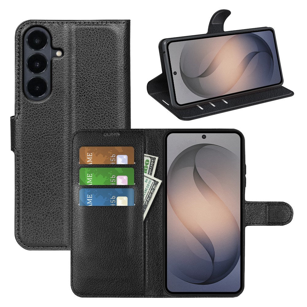 Samsung Galaxy S26 FE EIDERWOOD Flip Case with Card Holder & Stand Function - Black
