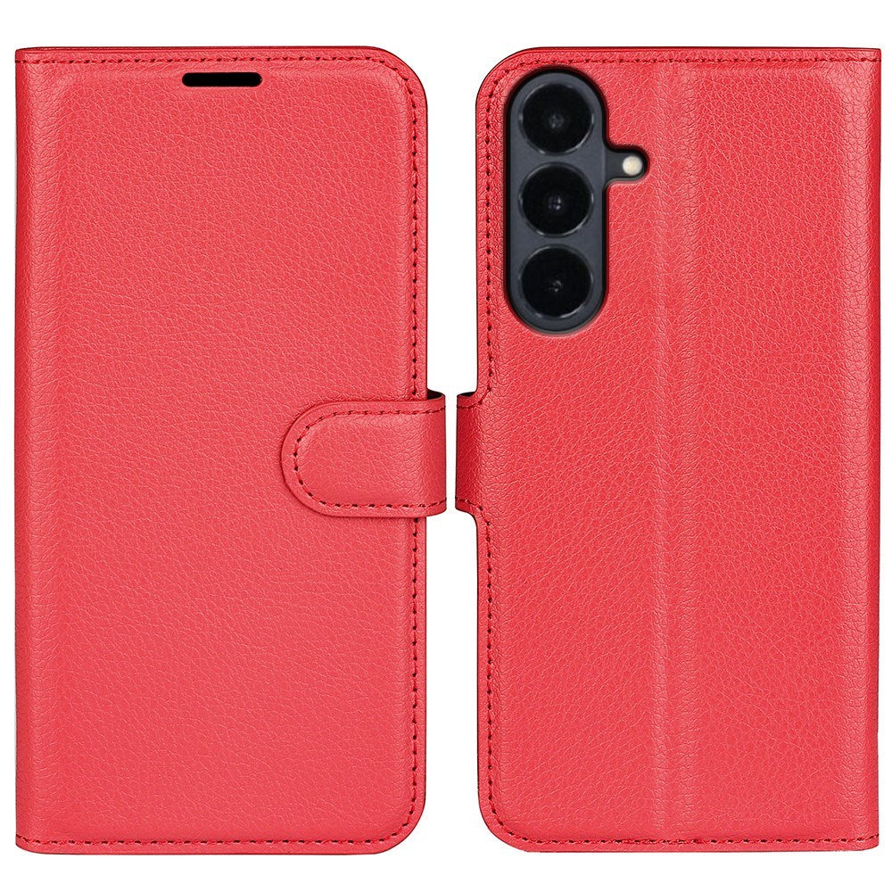 Samsung Galaxy S26 FE EIDERWOOD Flip Case with Card Holder & Stand Function - Red