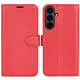 Samsung Galaxy S26 FE EIDERWOOD Flip Case with Card Holder & Stand Function - Red