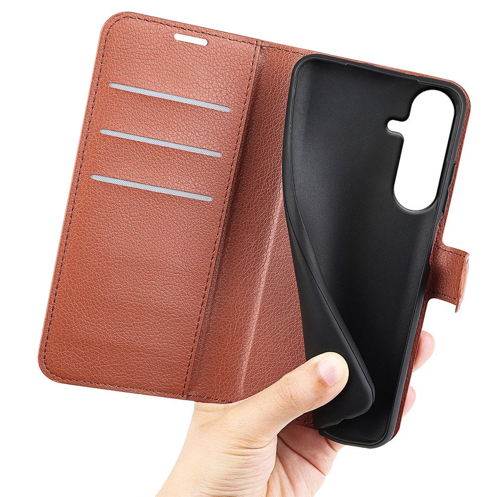 Samsung Galaxy S26 FE EIDERWOOD Flip Case with Card Holder & Stand Function - Brown