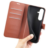 Samsung Galaxy S26 FE EIDERWOOD Flip Case with Card Holder & Stand Function - Brown