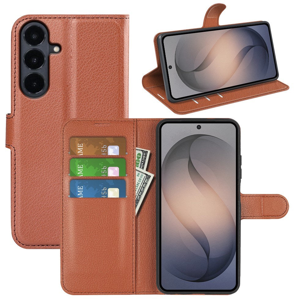 Samsung Galaxy S26 FE EIDERWOOD Flip Case with Card Holder & Stand Function - Brown