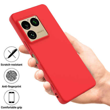 Sony Xperia 1 VIII EIDERWOOD Lined Silicone Case with Strap - Red
