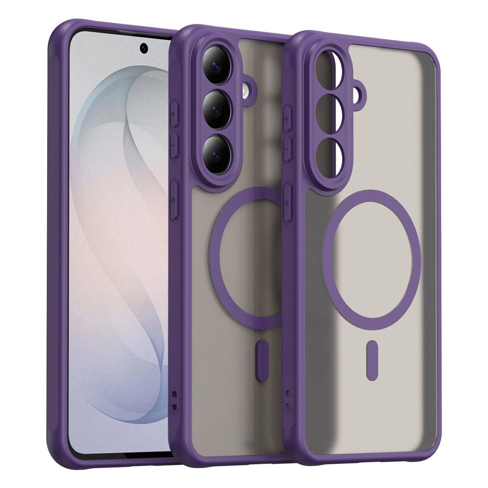 Samsung Galaxy S26 FE EIDERWOOD Mat Hybrid Case - MagSafe Compatible - Transparent / Purple