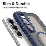 Samsung Galaxy S26 FE EIDERWOOD Mat Hybrid Case - MagSafe Compatible - Transparent / Blue