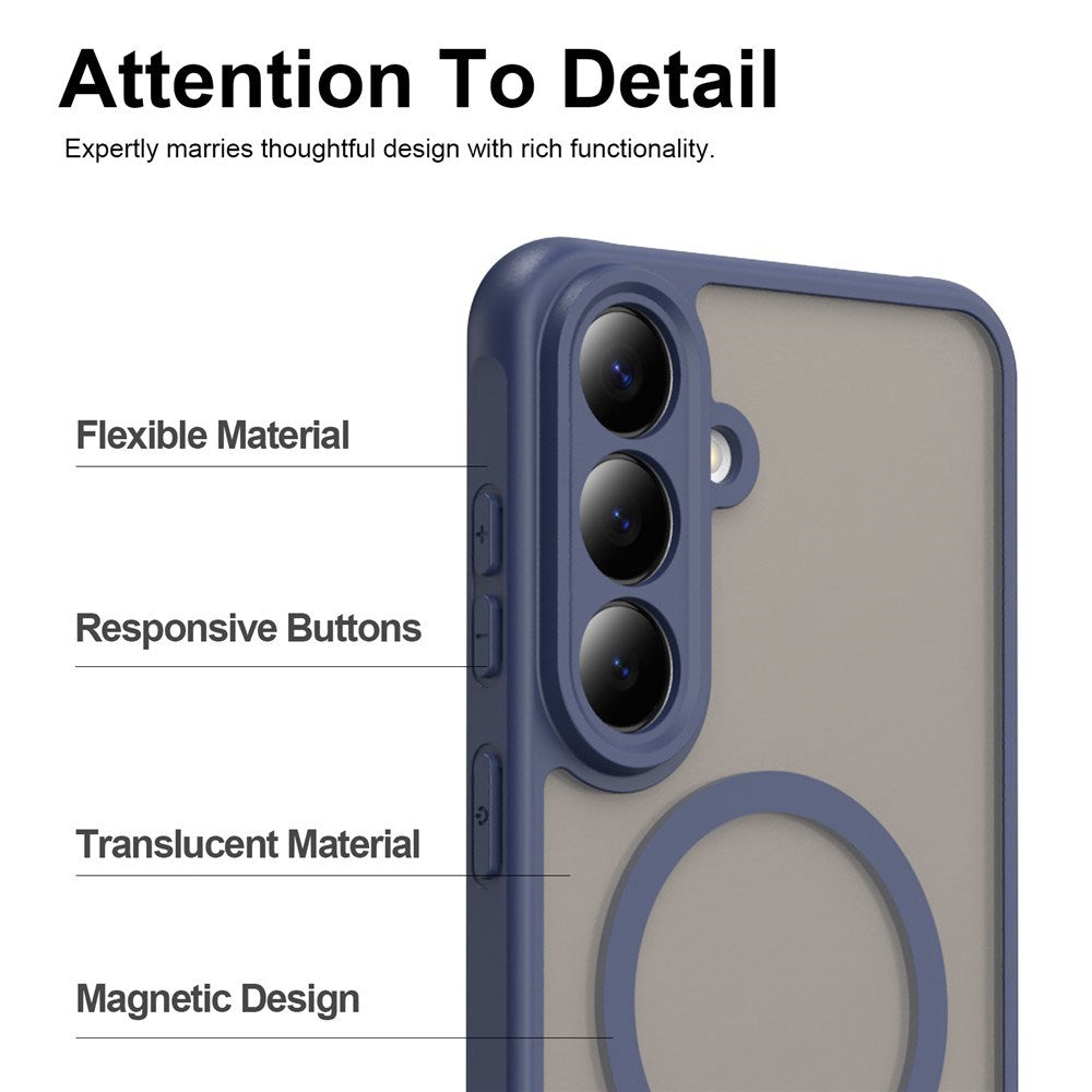 Samsung Galaxy S26 FE EIDERWOOD Mat Hybrid Case - MagSafe Compatible - Transparent / Blue