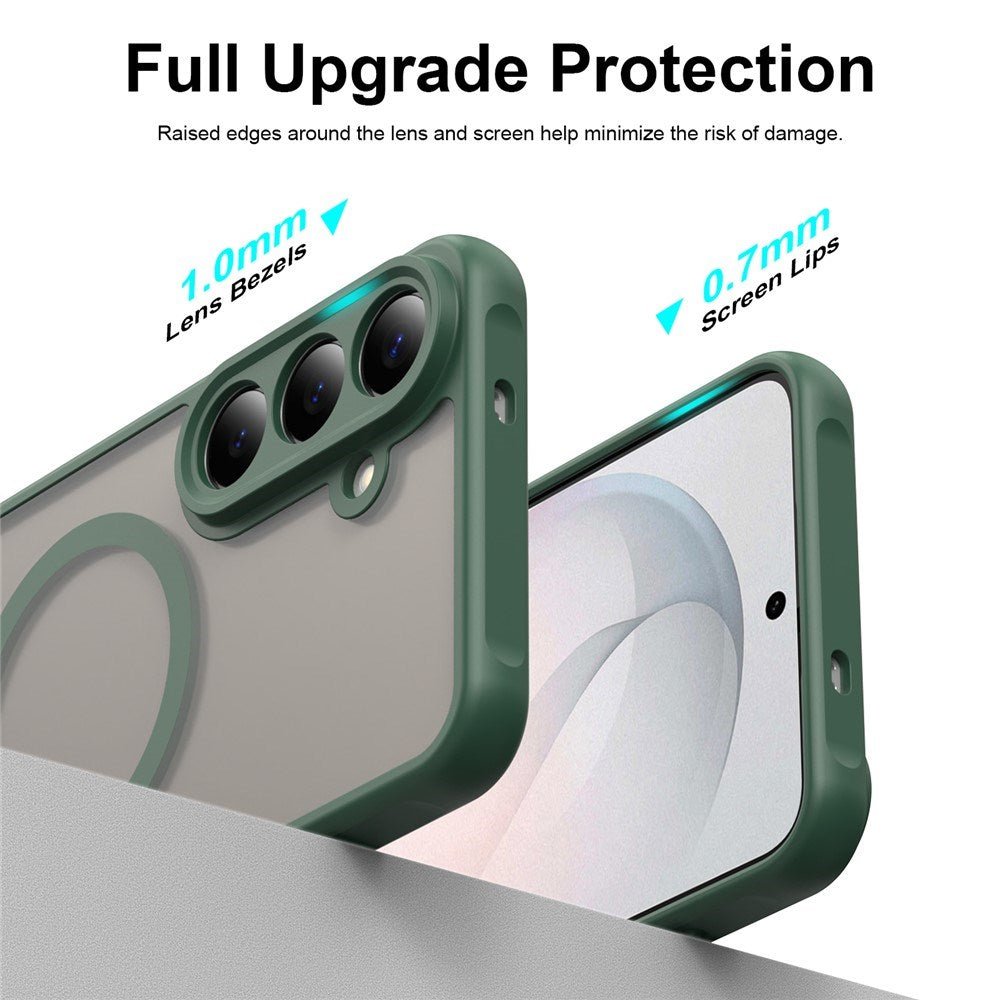 Samsung Galaxy S26 FE EIDERWOOD Mat Hybrid Case - MagSafe Compatible - Transparent / Green