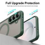 Samsung Galaxy S26 FE EIDERWOOD Mat Hybrid Case - MagSafe Compatible - Transparent / Green
