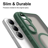 Samsung Galaxy S26 FE EIDERWOOD Mat Hybrid Case - MagSafe Compatible - Transparent / Green