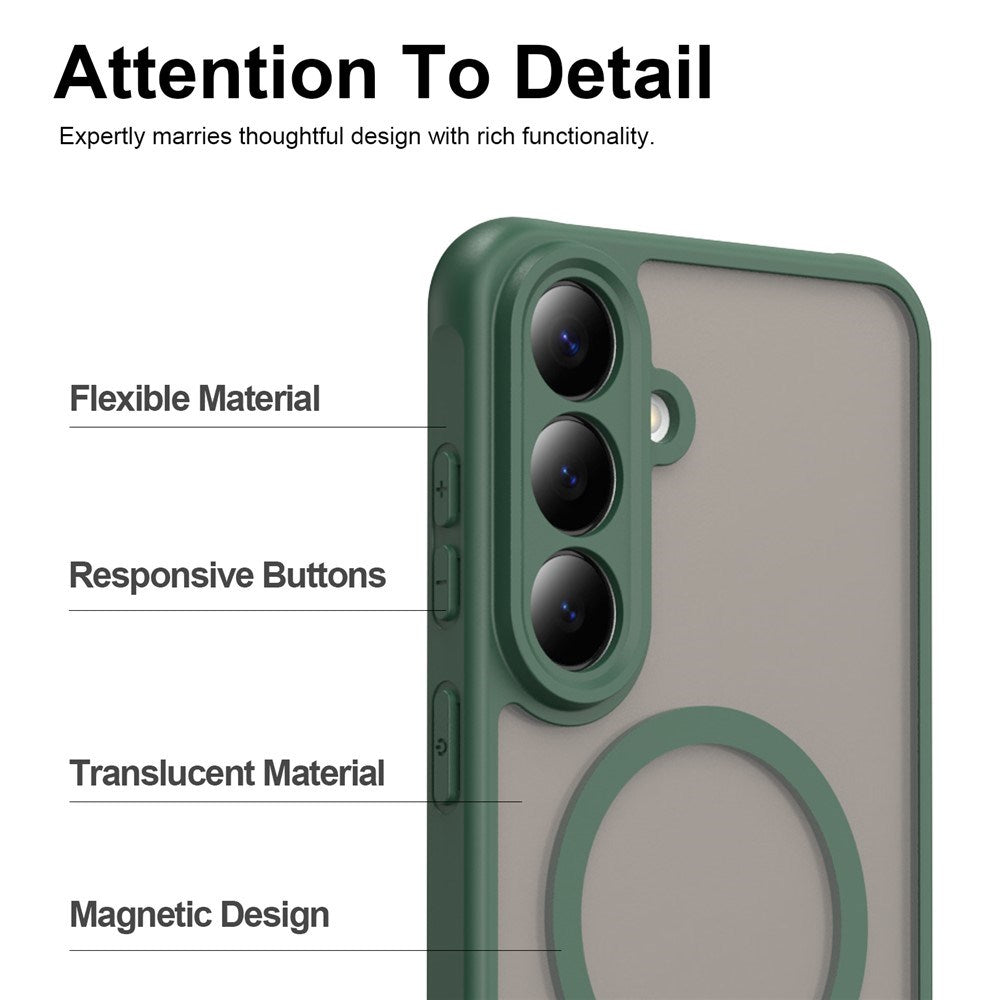 Samsung Galaxy S26 FE EIDERWOOD Mat Hybrid Case - MagSafe Compatible - Transparent / Green