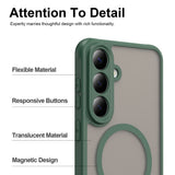 Samsung Galaxy S26 FE EIDERWOOD Mat Hybrid Case - MagSafe Compatible - Transparent / Green