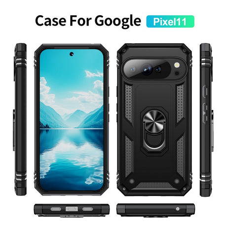Google Pixel 11 / 11 Pro EIDERWOOD Tough Case with 360 Rotatable Kickstand - Black