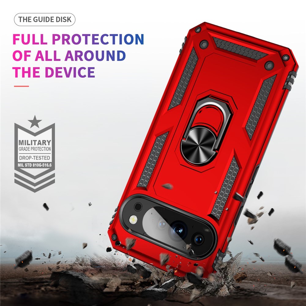 Google Pixel 11 / 11 Pro EIDERWOOD Tough Case with 360 Rotatable Kickstand - Red
