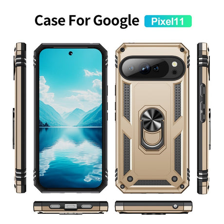 Google Pixel 11 / 11 Pro EIDERWOOD Tough Case with 360 Rotatable Kickstand - Gold