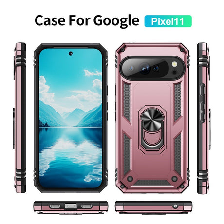 Google Pixel 11 / 11 Pro EIDERWOOD Tough Case with 360 Rotatable Kickstand - Rose Gold